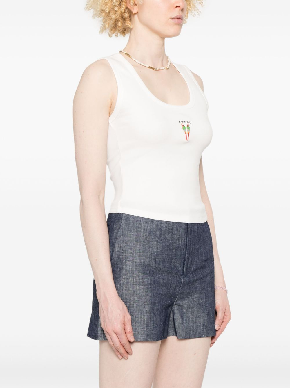 embroidered tank top - 3