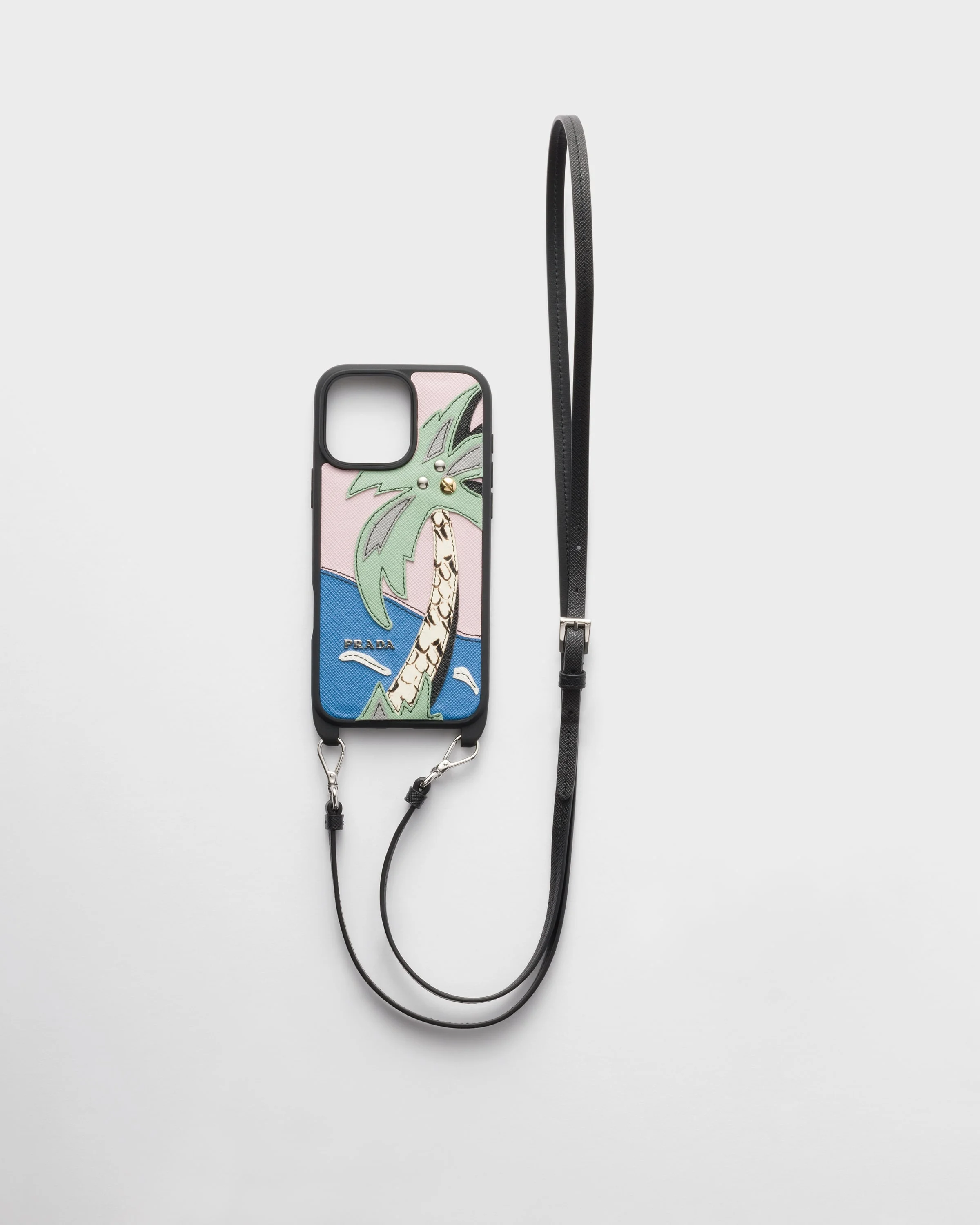 Saffiano and Ayers leather case for iPhone 16 Pro Max with shoulder strap - 1