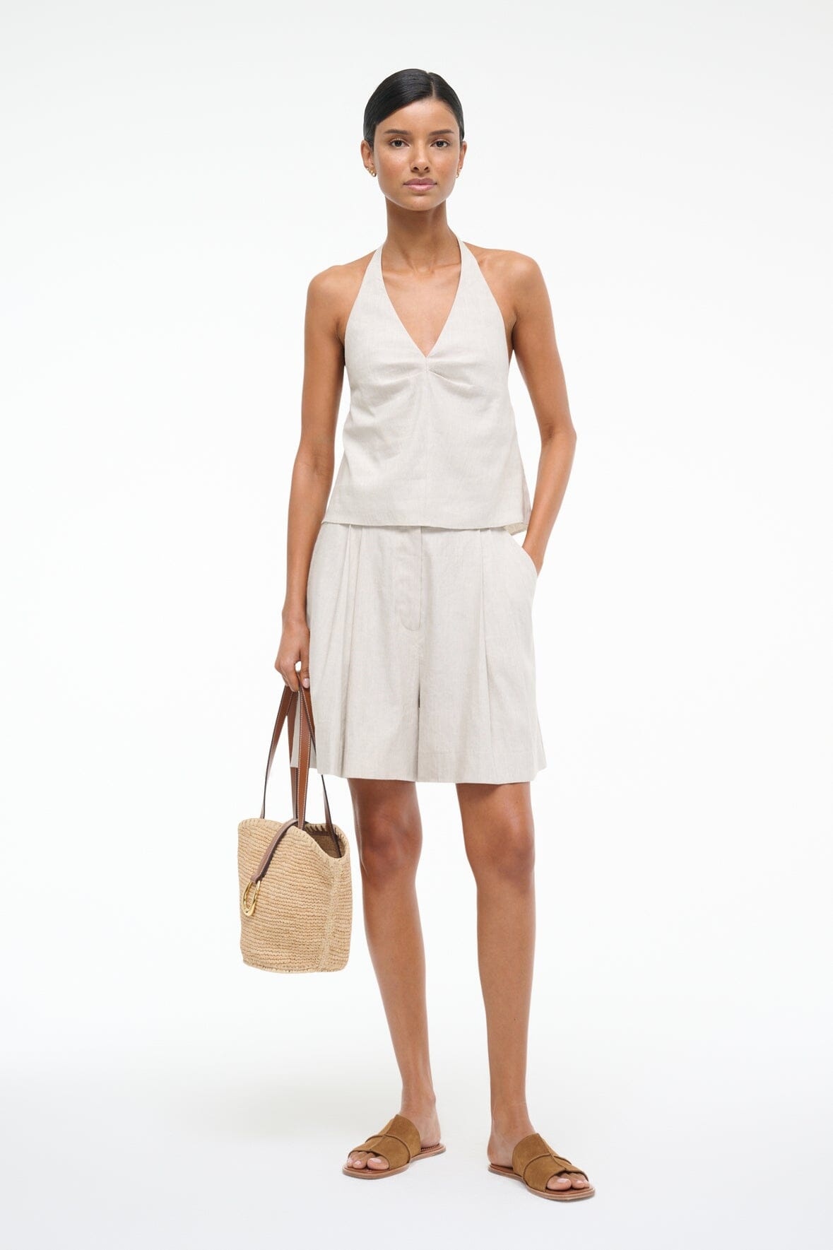 STAUD CRUZ LINEN SHORT NATURAL - 2