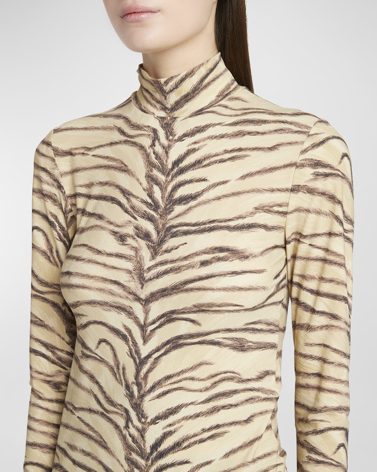 Tiger Print Turtleneck Top - 5