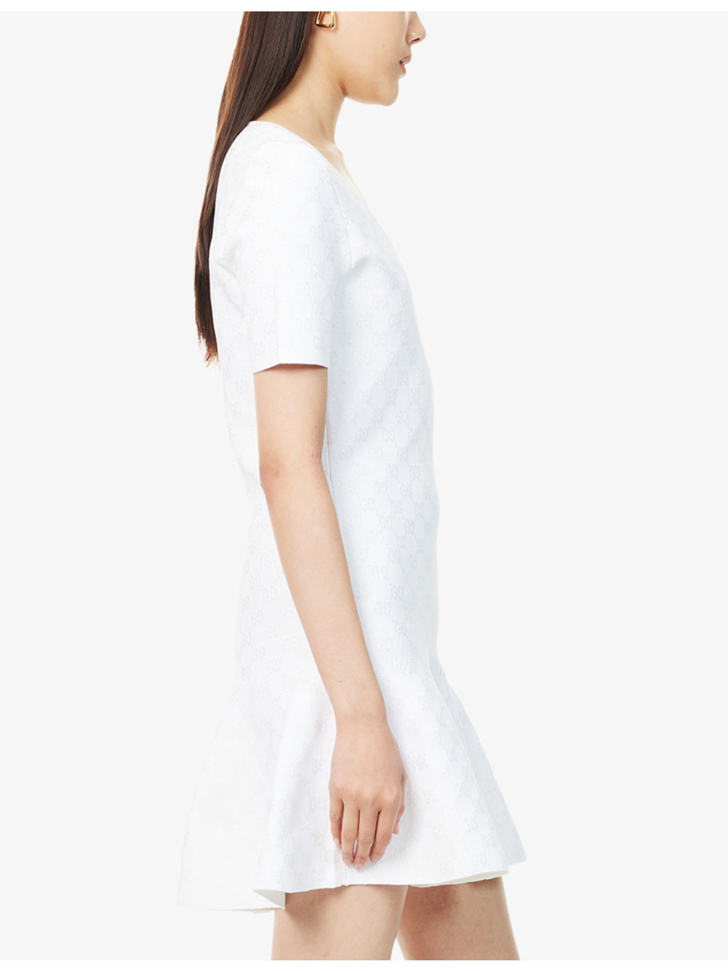 Monogram Pleated Knitted Mini Dress - 3