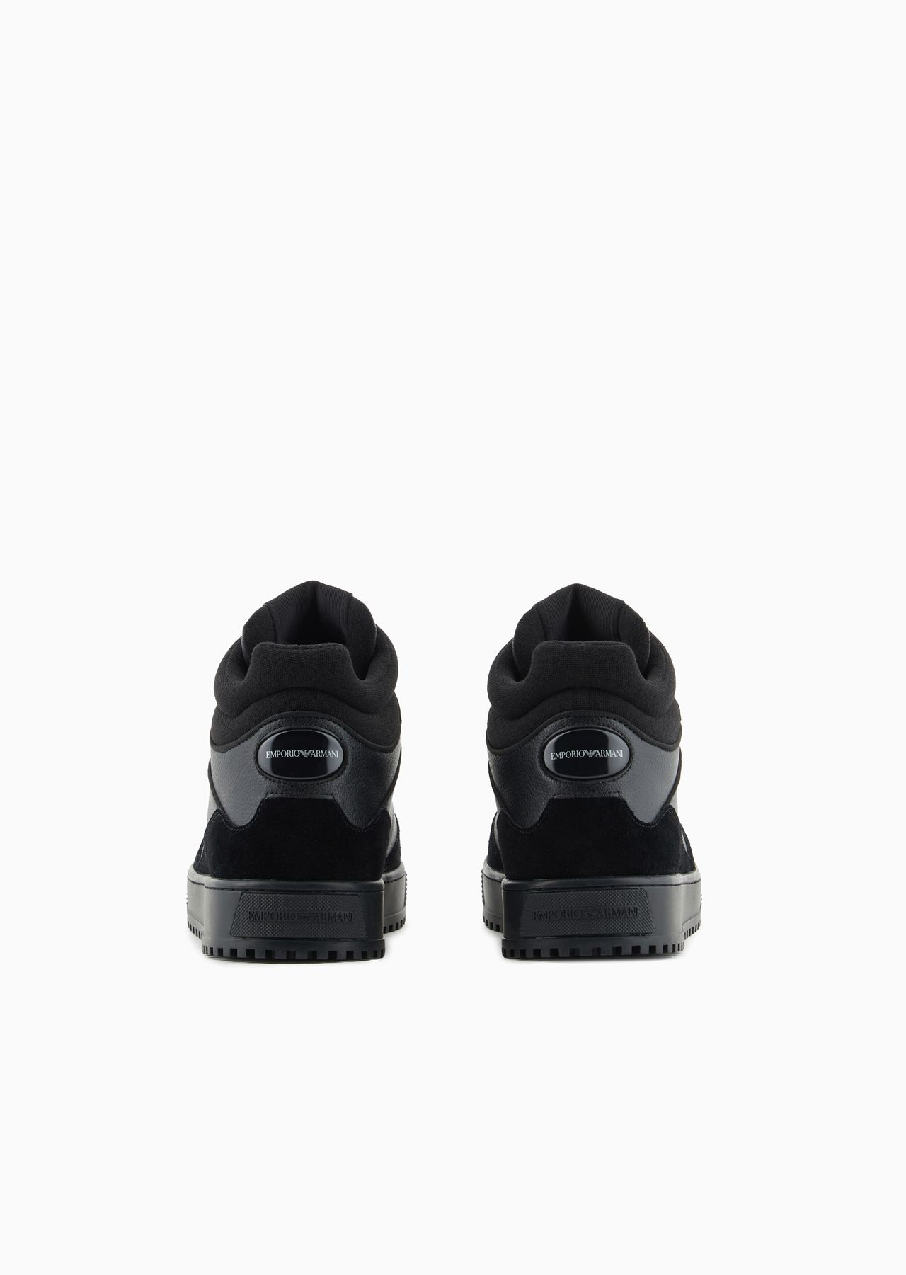 Leather and suede high-top sneakers - 4