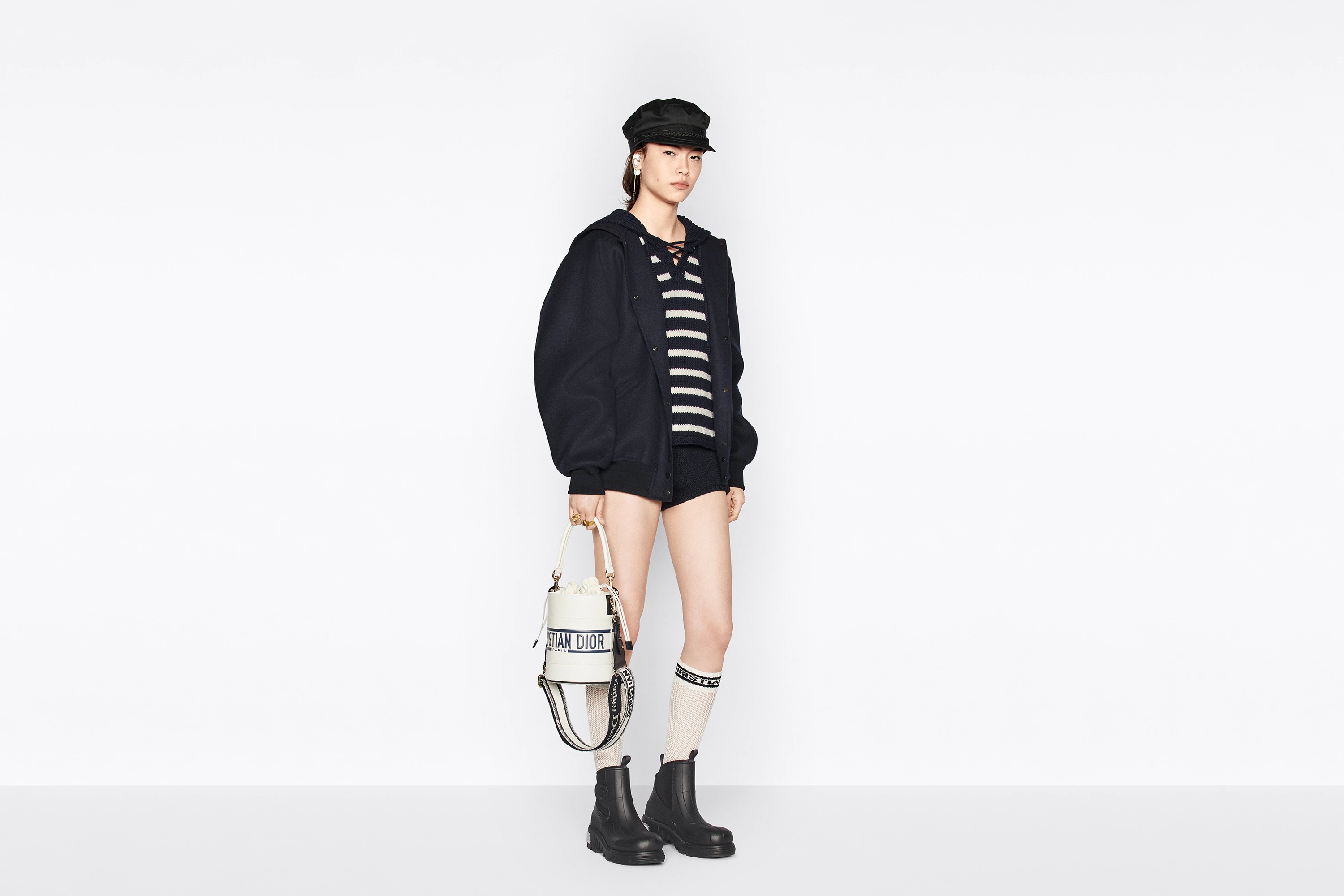 Bomber Jacket with Sailor Collar - 4