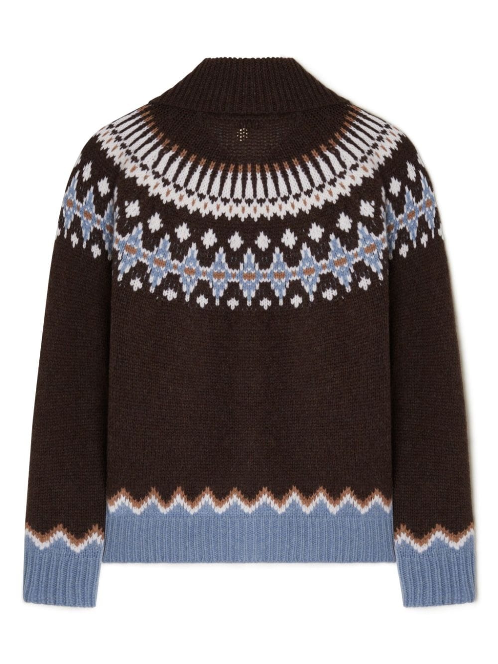 fair isle intarsia knit wool cardi coat - 7