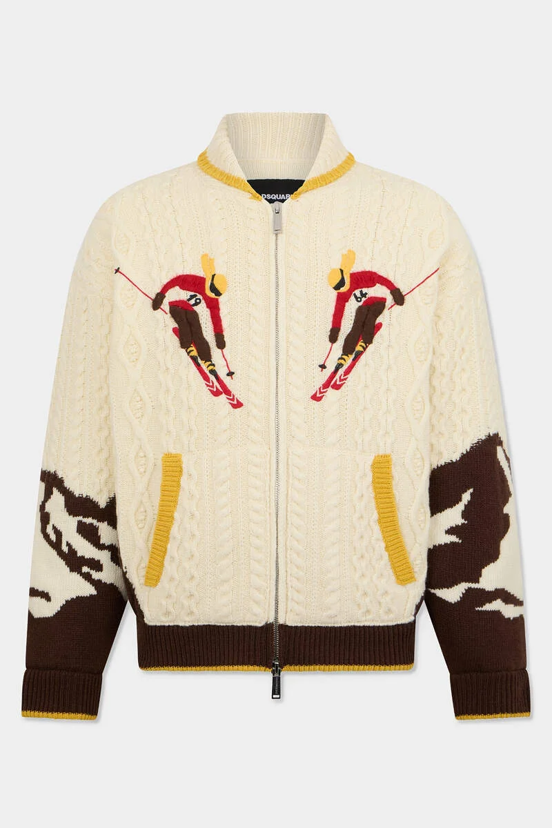 SNOWY DREAM ZIPPED KNIT KABAN - 1