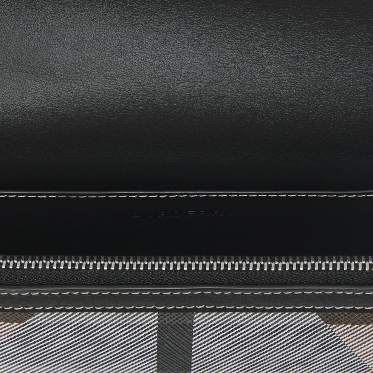 Geometric Check and Leather Crossbody Bag - 9