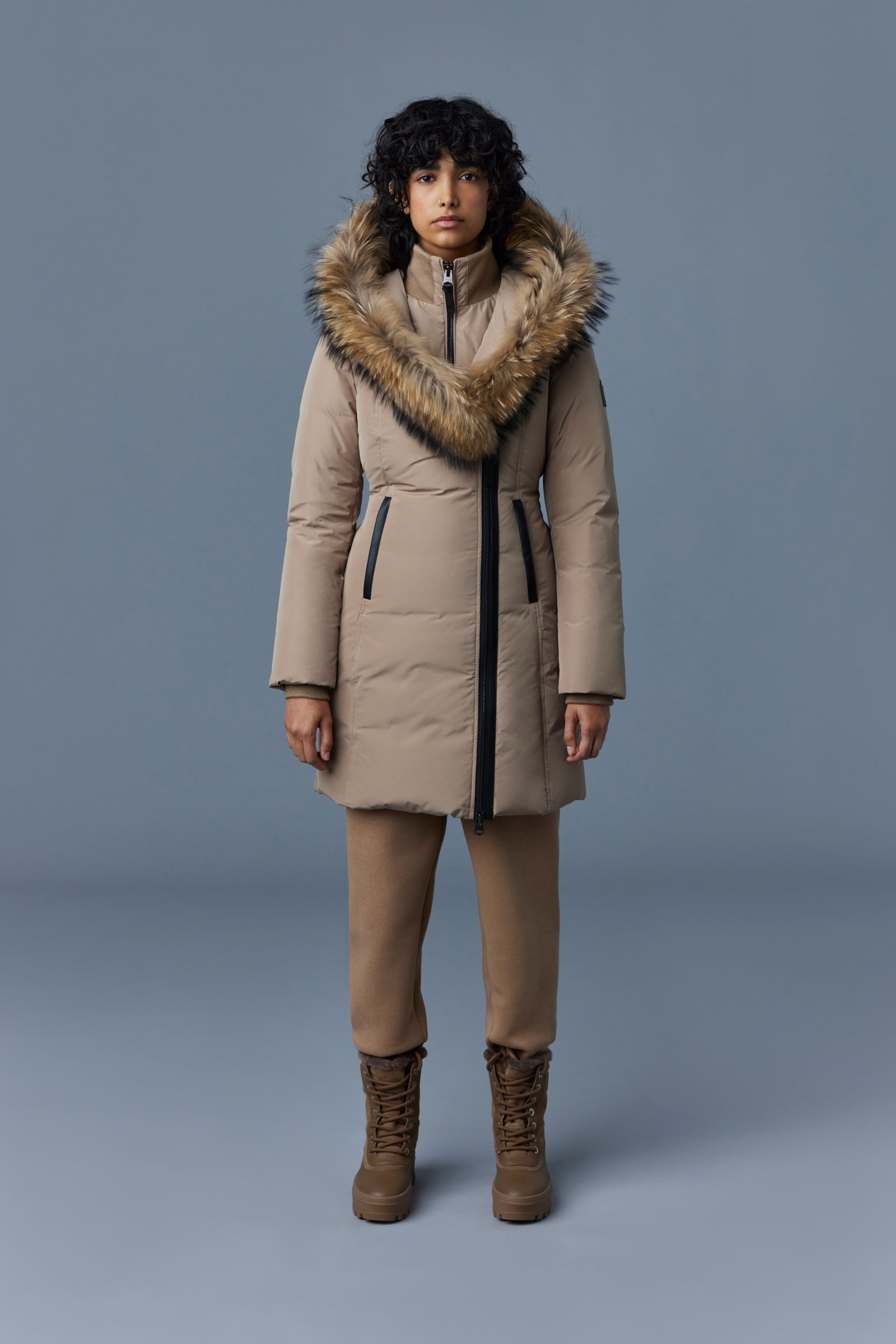 KAY down coat with natural fur Signature Mackage Collar - 2