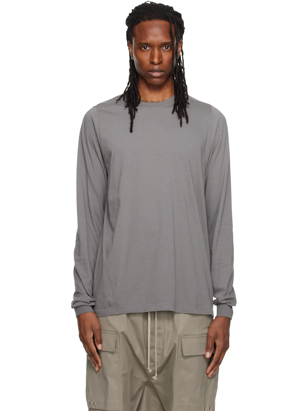 Gray Tower Short Crewneck LS T-shirt - 1