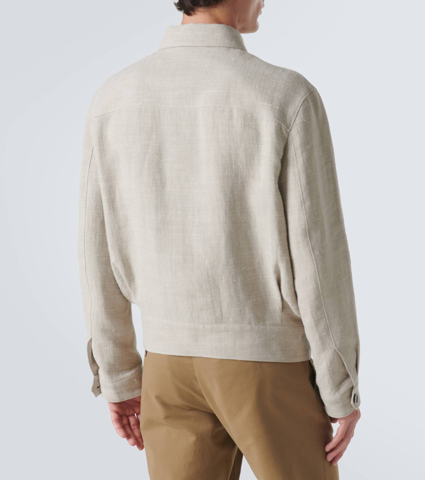 Clem flax and silk blouson - 4
