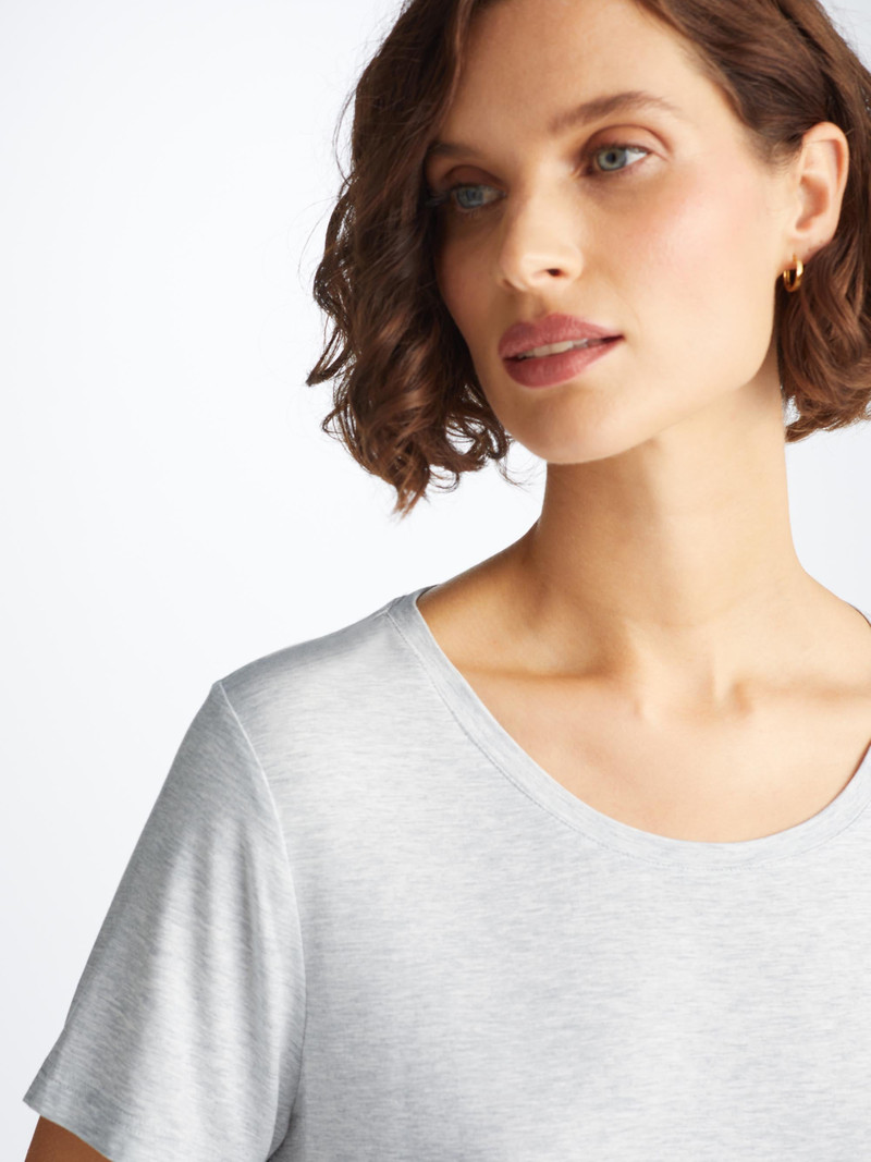 Women's T-Shirt Ethan Micro Modal Stretch Silver Marl 6