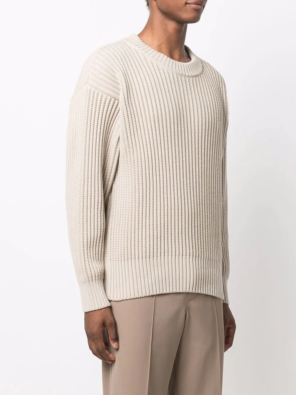 crew-neck rib-knit jumper - 3