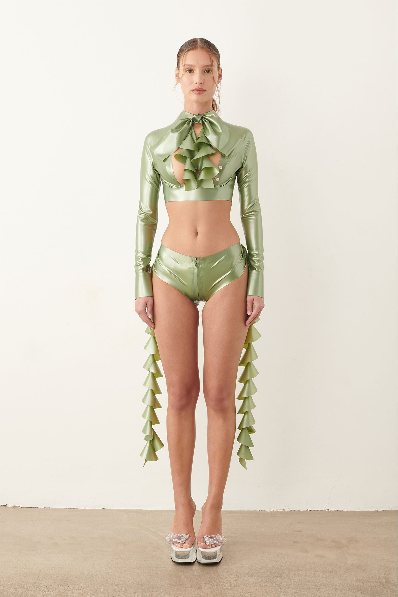 BAILEY BLOUSE LATEX DOLLAR BILL GREEN - 7