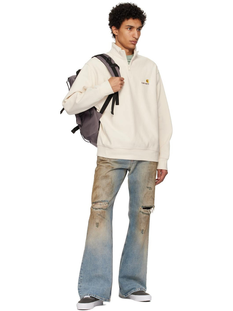 Carhartt Off-White Half Zip American Script Sweatshirt outlook