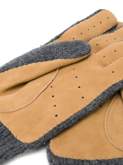 Brunello Cucinelli panelled knitted gloves outlook