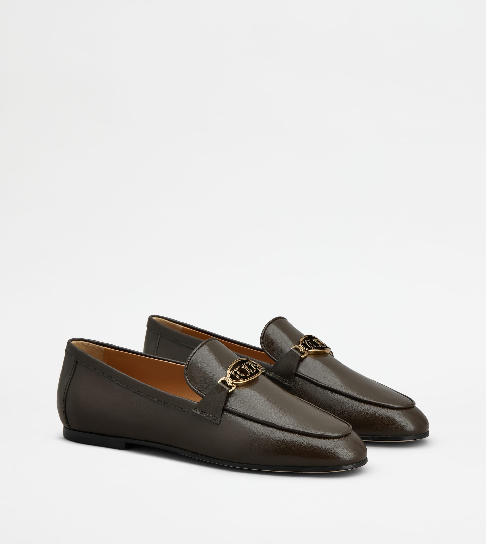 フラットシューズ Tod's Calfskin Leather Loafers Tod's LOAFERS IN LEATHER - BLACK | REVERSIBLE
