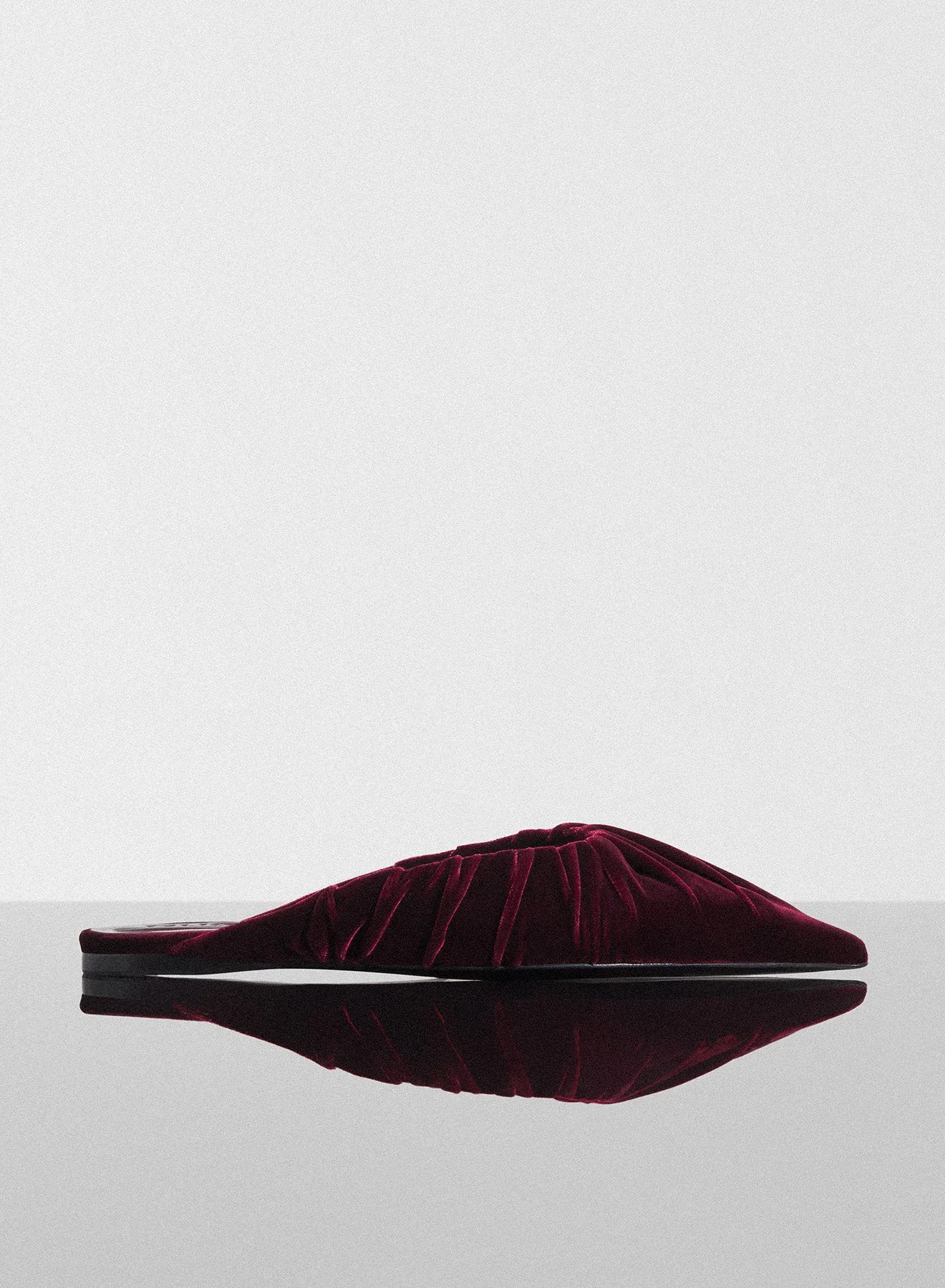 burgundy draped Fang flats - 1