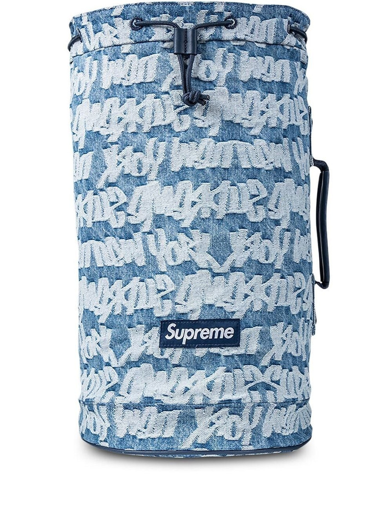 fat tip jacquard denim backpack - 1