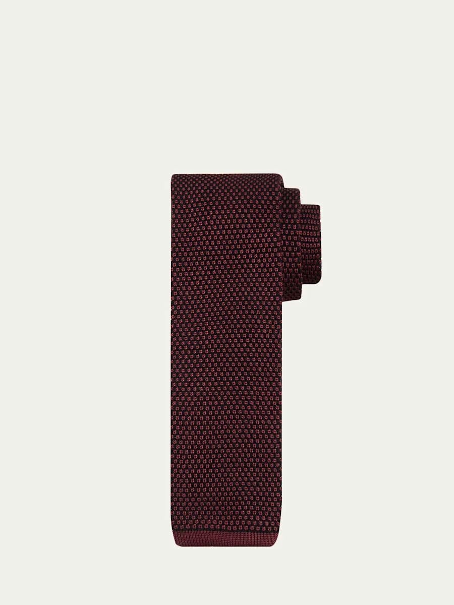 Men's Micro Motif Silk Tie - 1