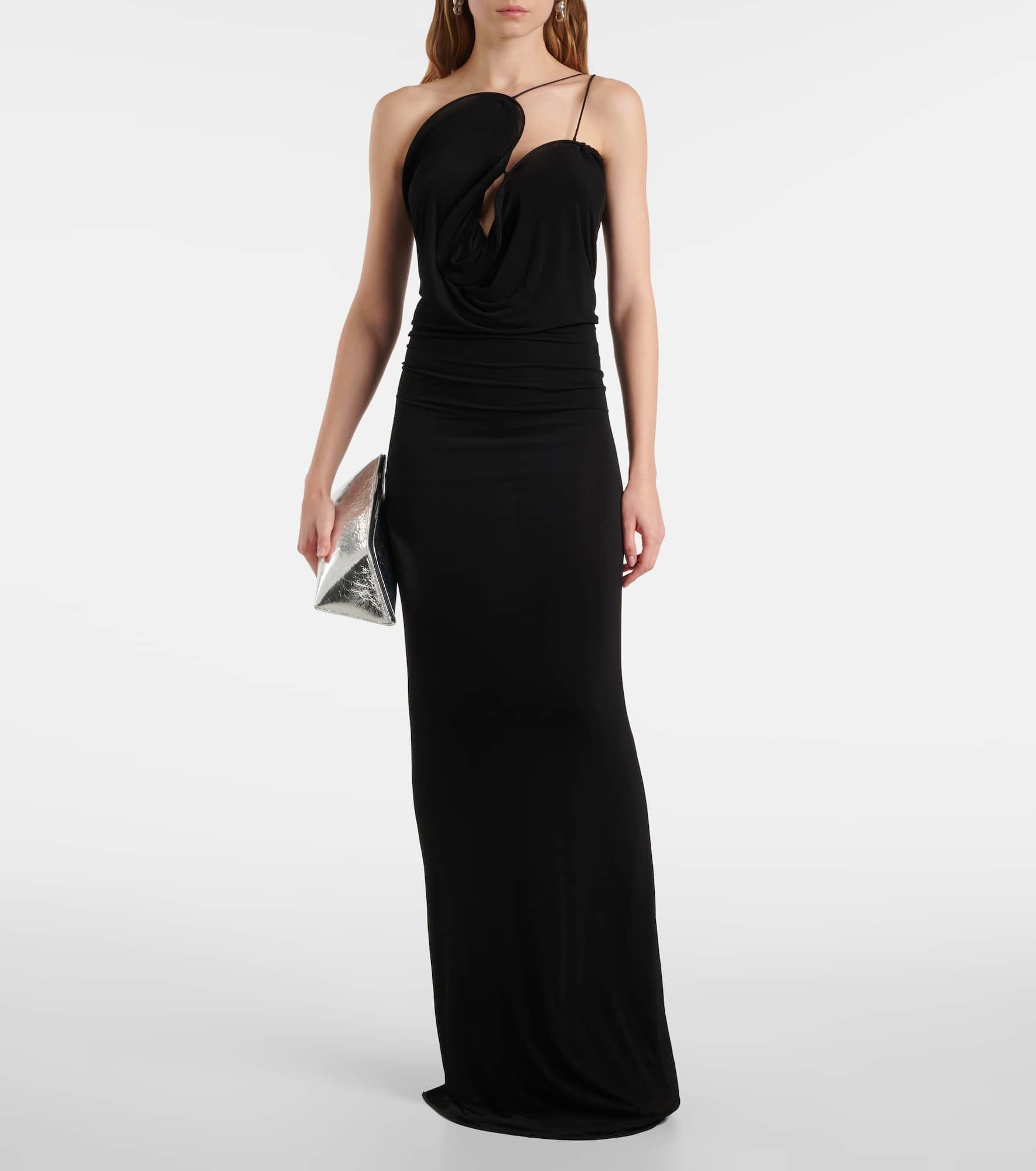 Asymmetric jersey midi dress - 2