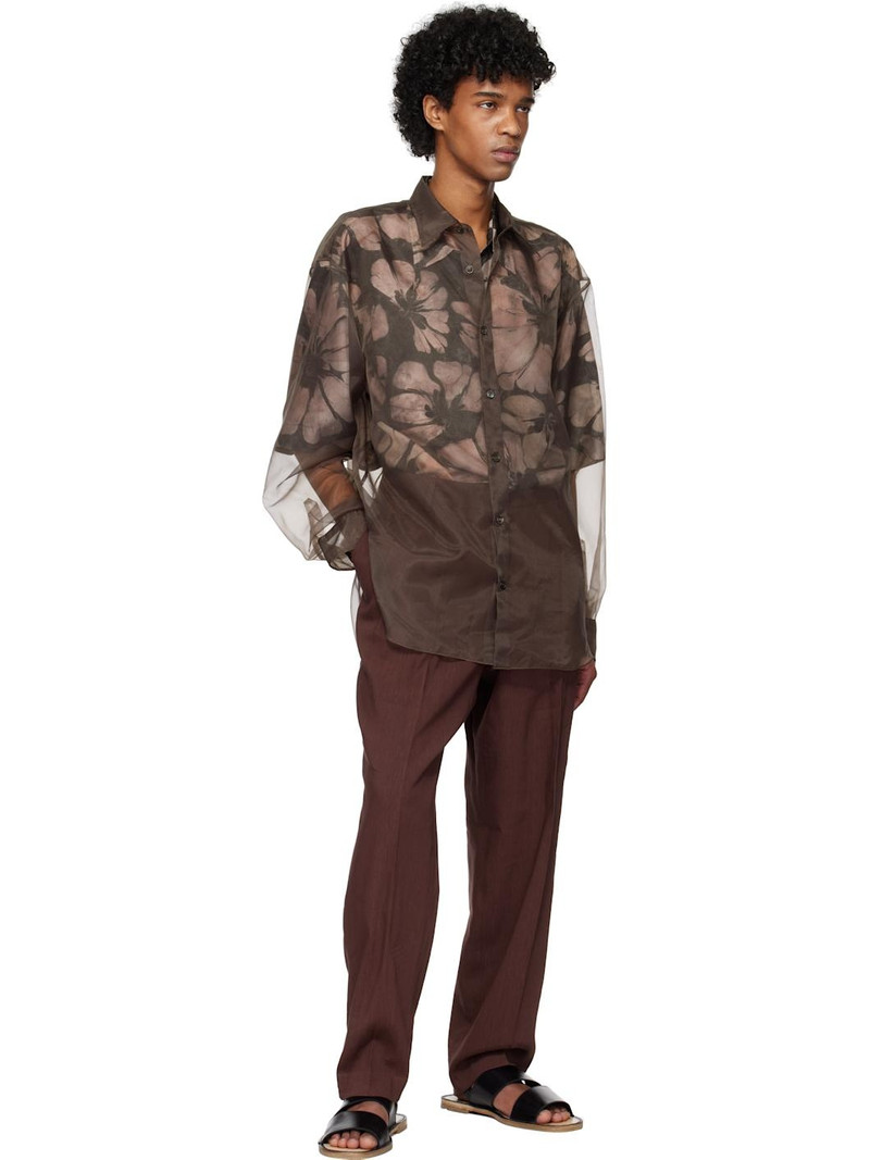 Dries Van Noten Brown Organza Shirt outlook