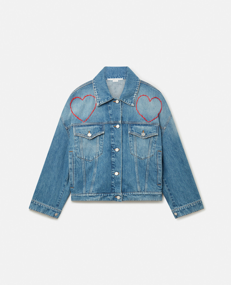 Heart Embroidery Denim Jacket 1