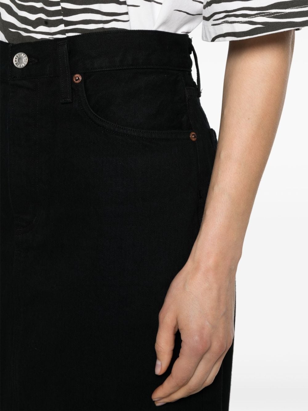 frayed midi skirt - 5