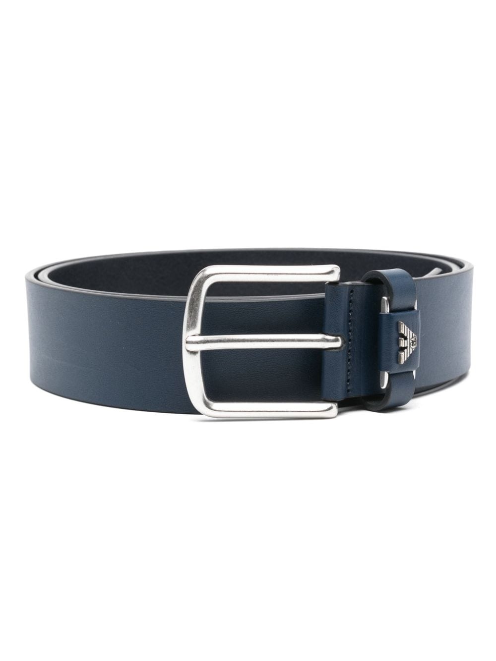 logo-plaque leather belt - 1