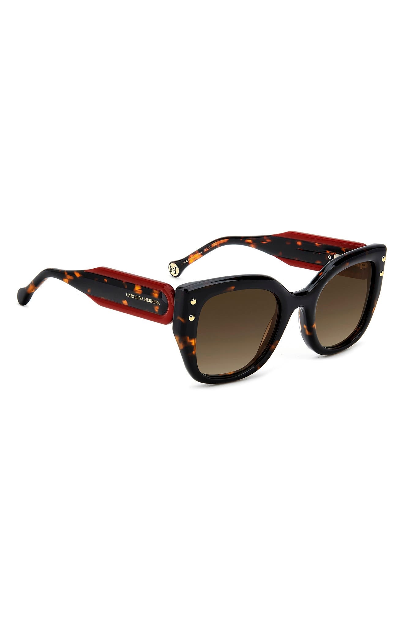 Carolina Herrera 51mm Gradient Square Sunglasses in Havana/Brown Sf at Nordstrom - 8