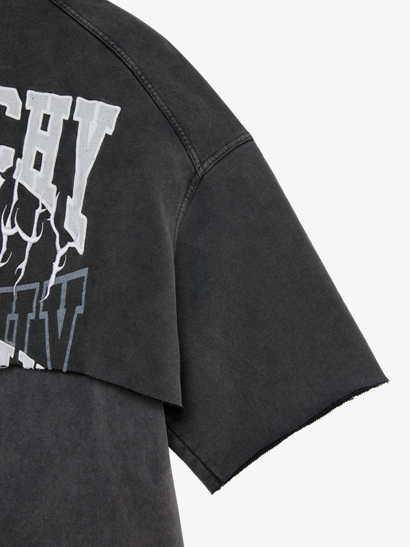 T-SHIRT IN EMBROIDERED JERSEY WITH OVERLAPPED EFFECT 6