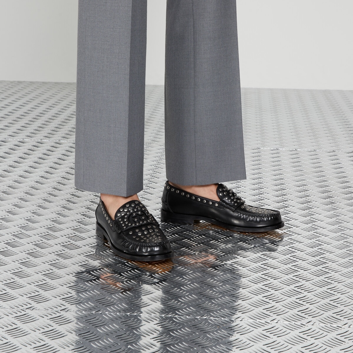 Men's Interlocking G loafer with studs - 3
