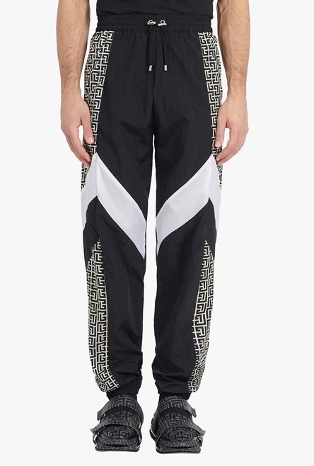 Black and white nylon sweatpants with Balmain monogram - 5