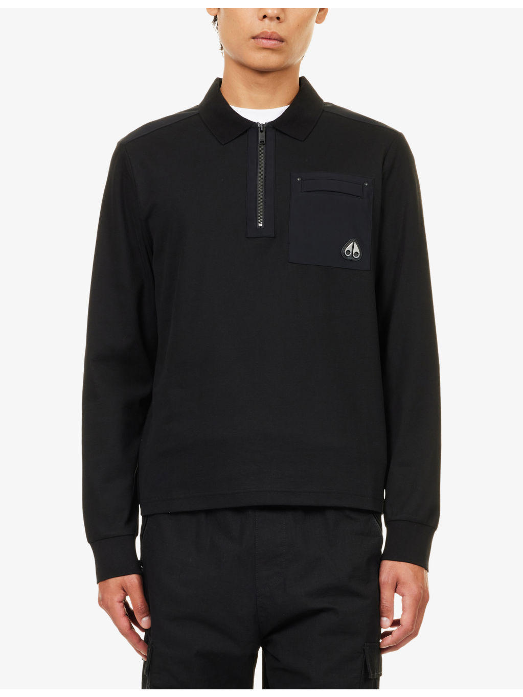 Dalon Long-Sleeve Cotton-Jersey Polo Shirt - 3