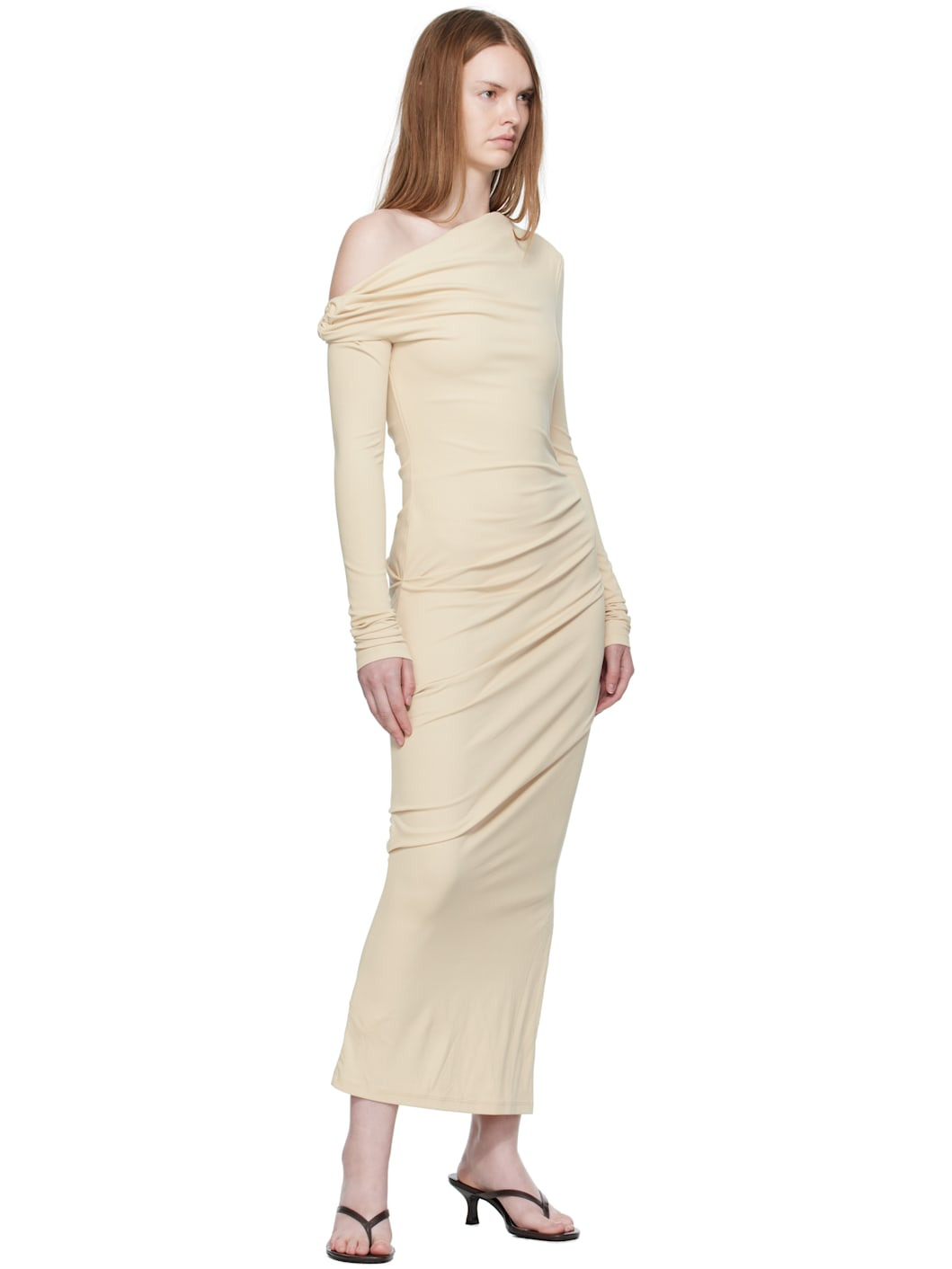 Beige Elemental Manahou Midi Dress - 4