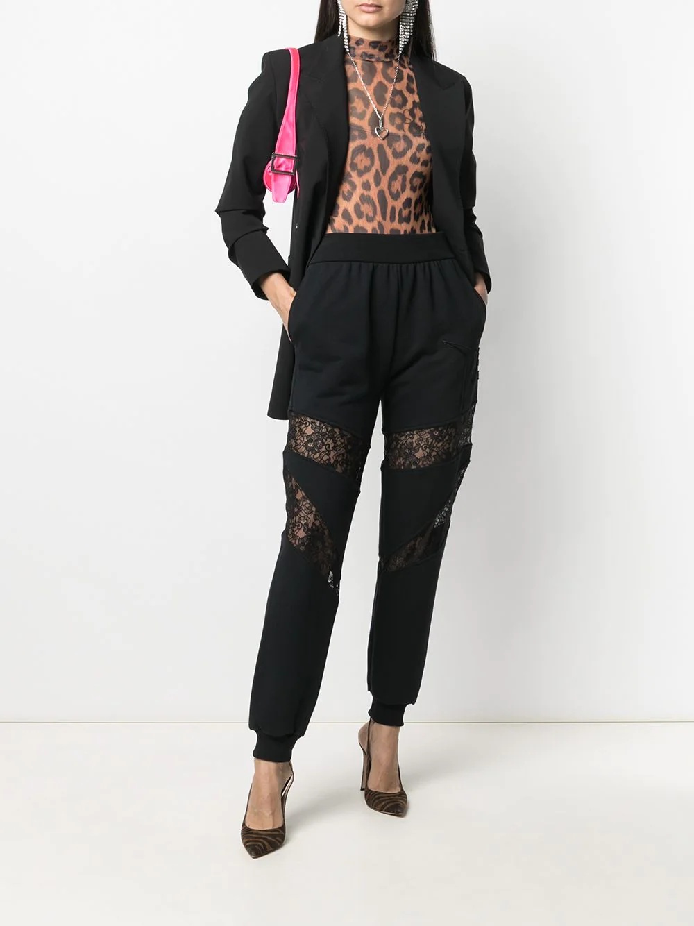 lace panels joggings - 2