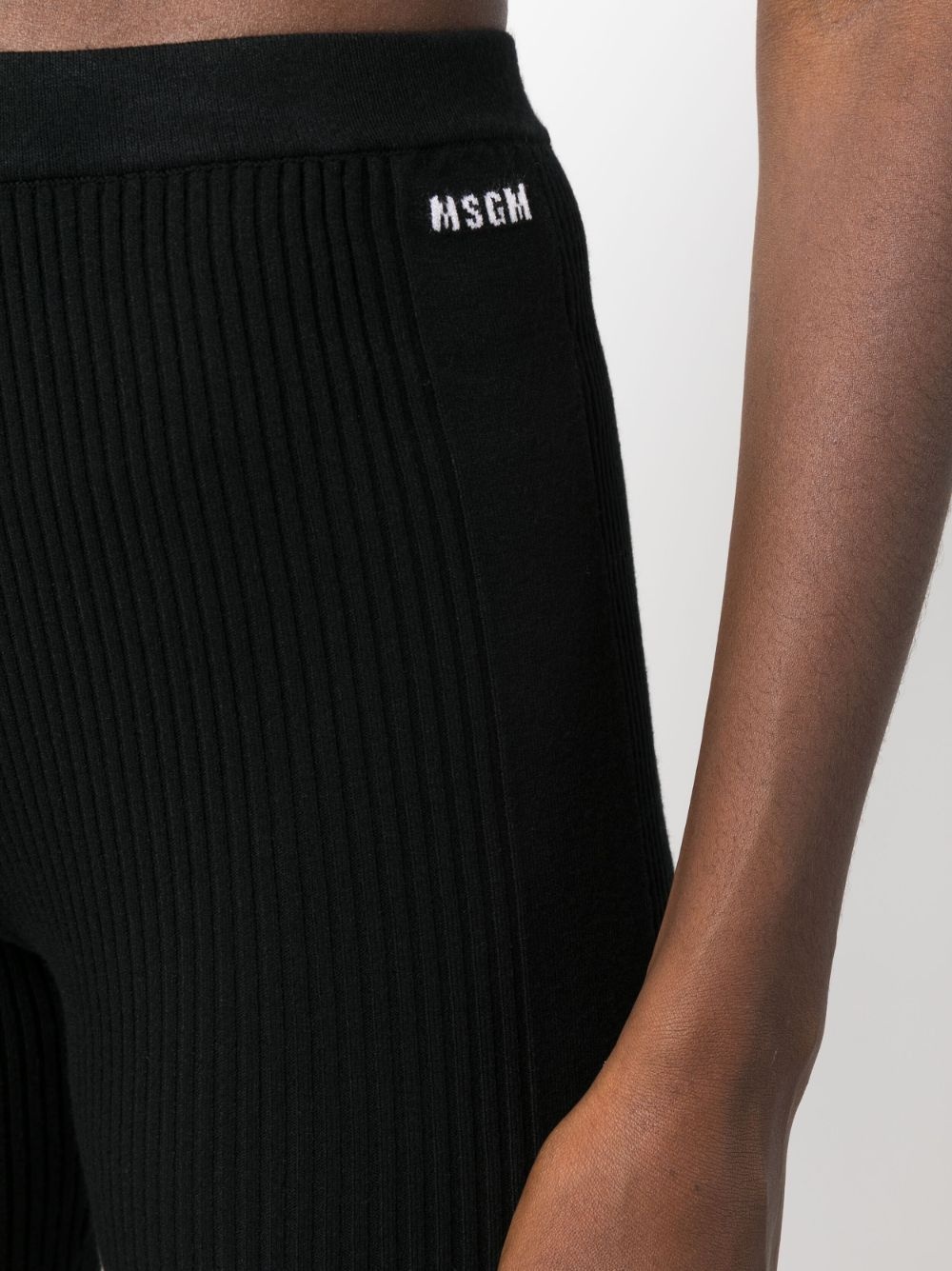 intarsia-knit logo high-waisted trousers - 5