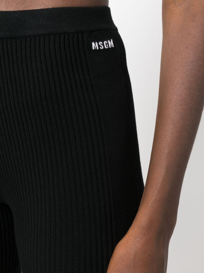 intarsia-knit logo high-waisted trousers 5