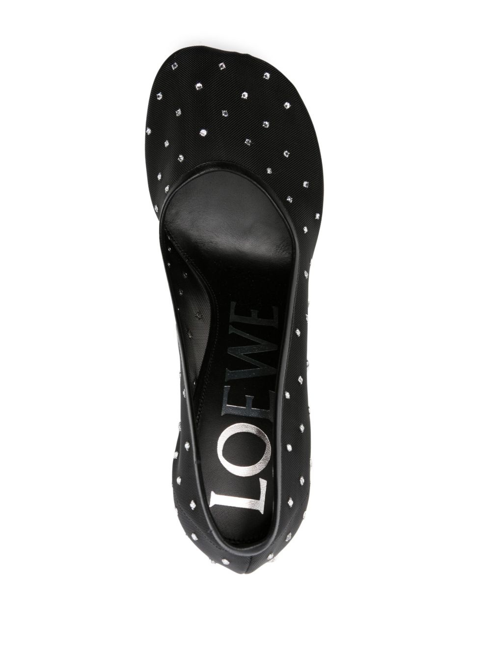 Toy 90mm rhinestone-embellished mesh pumps - 4
