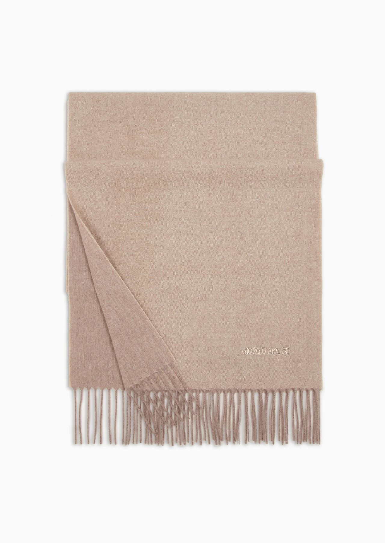 Cashmere scarf with embroidered logo - 1