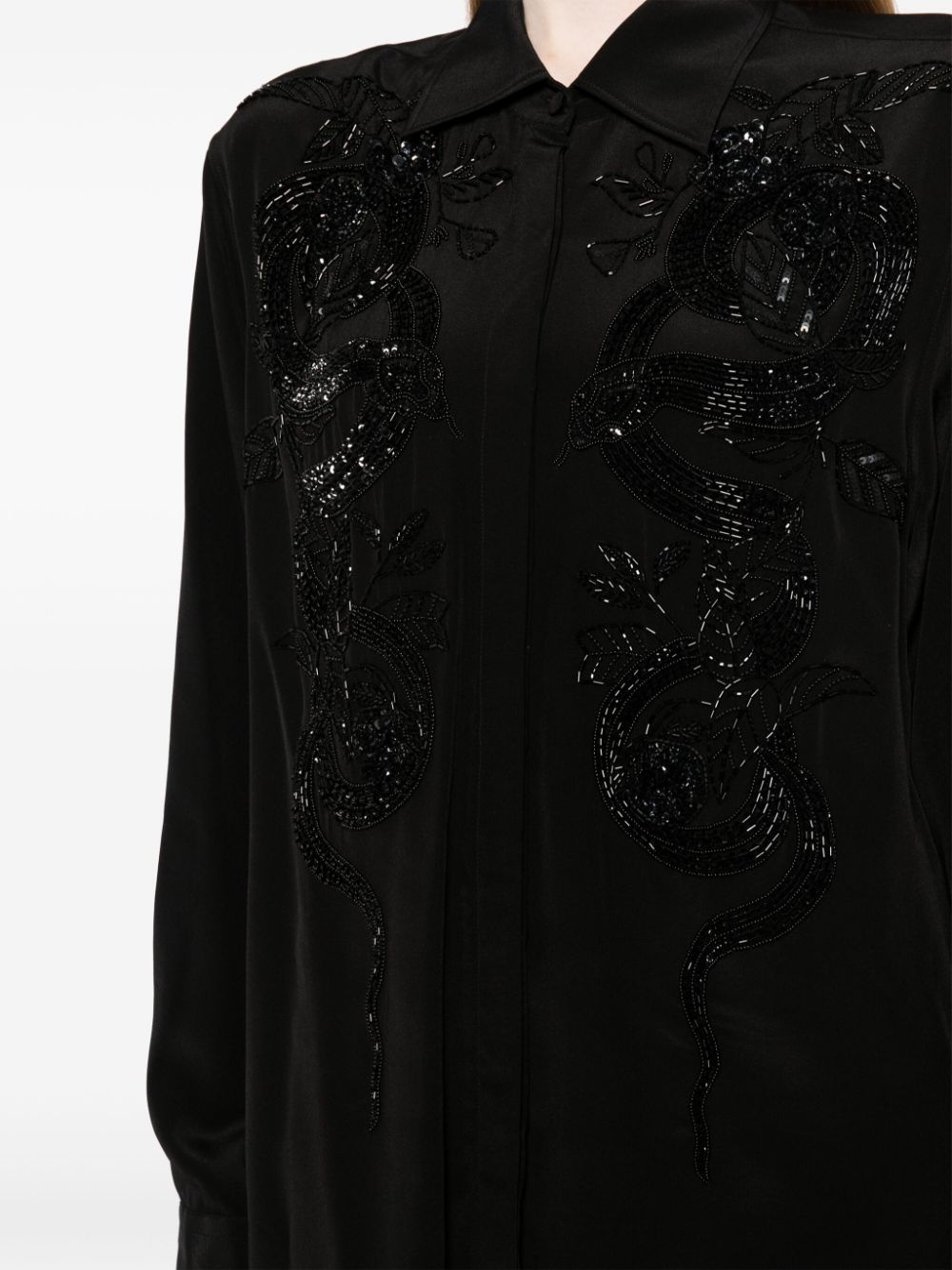 bead-embellished appliquÃ© viscose shirt - 5