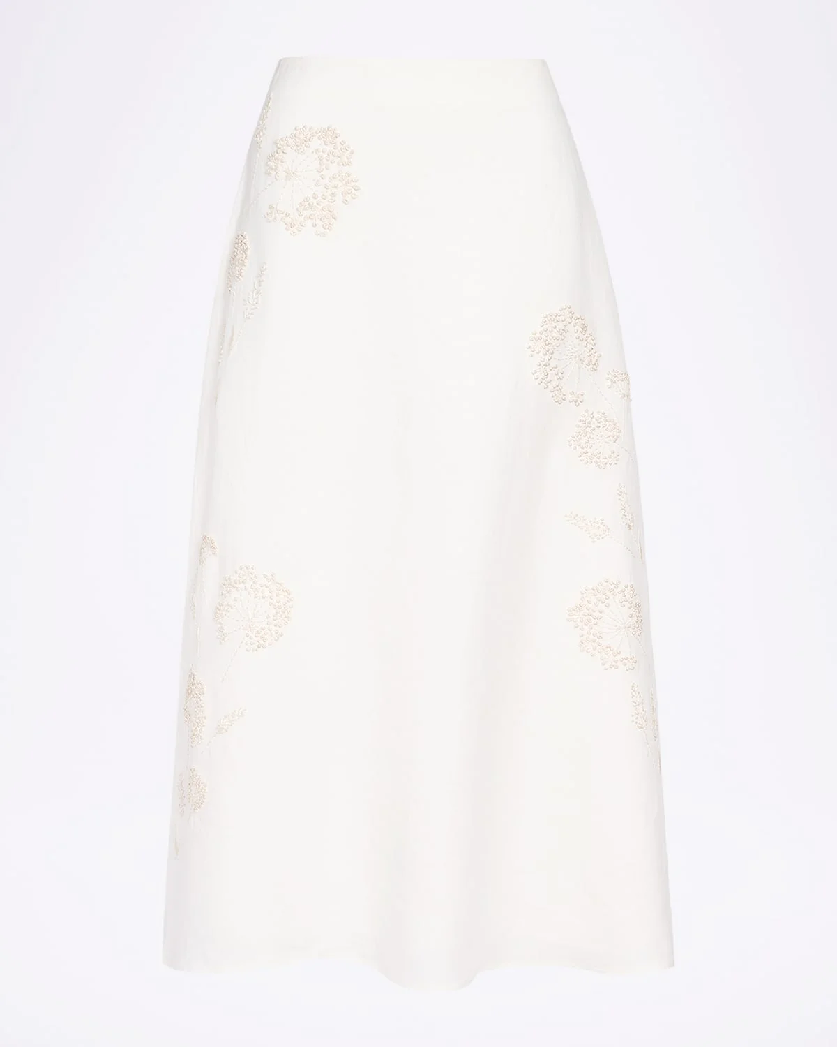 The A-Line Embroidered Linen Skirt - 1
