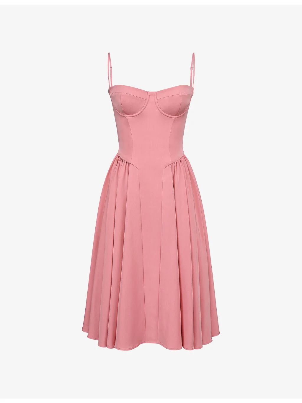 Samaria corseted woven midi dress - 1
