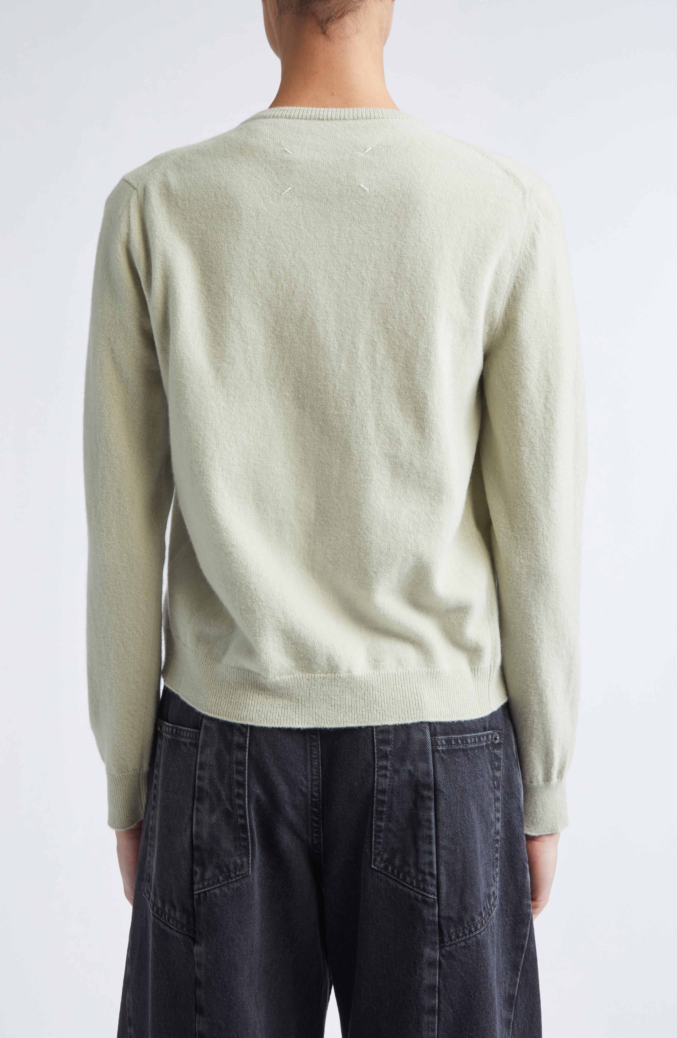 Maison Margiela Virgin Wool Cardigan in Pale Green at Nordstrom - 3