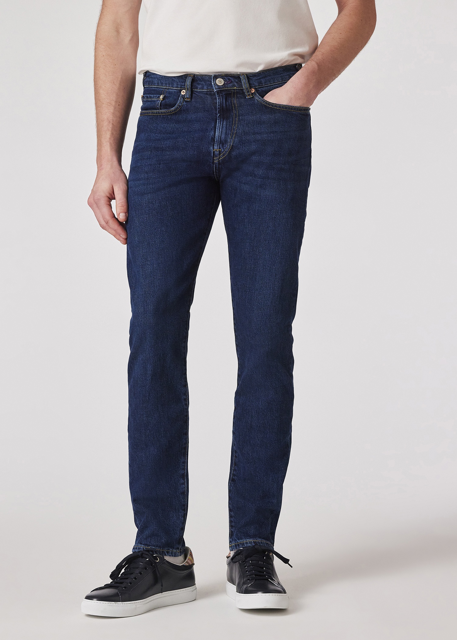 Tapered-Fit 'Organic Vintage Stretch' Dark-Wash Jeans - 3
