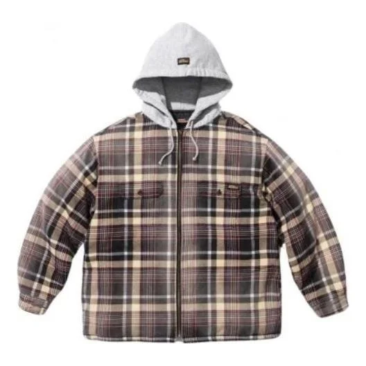 Supreme x Dickies FW23 Week9 Plaid Hooded Zip Up Shirt 'Brown' SUP-FW23-159 - 1