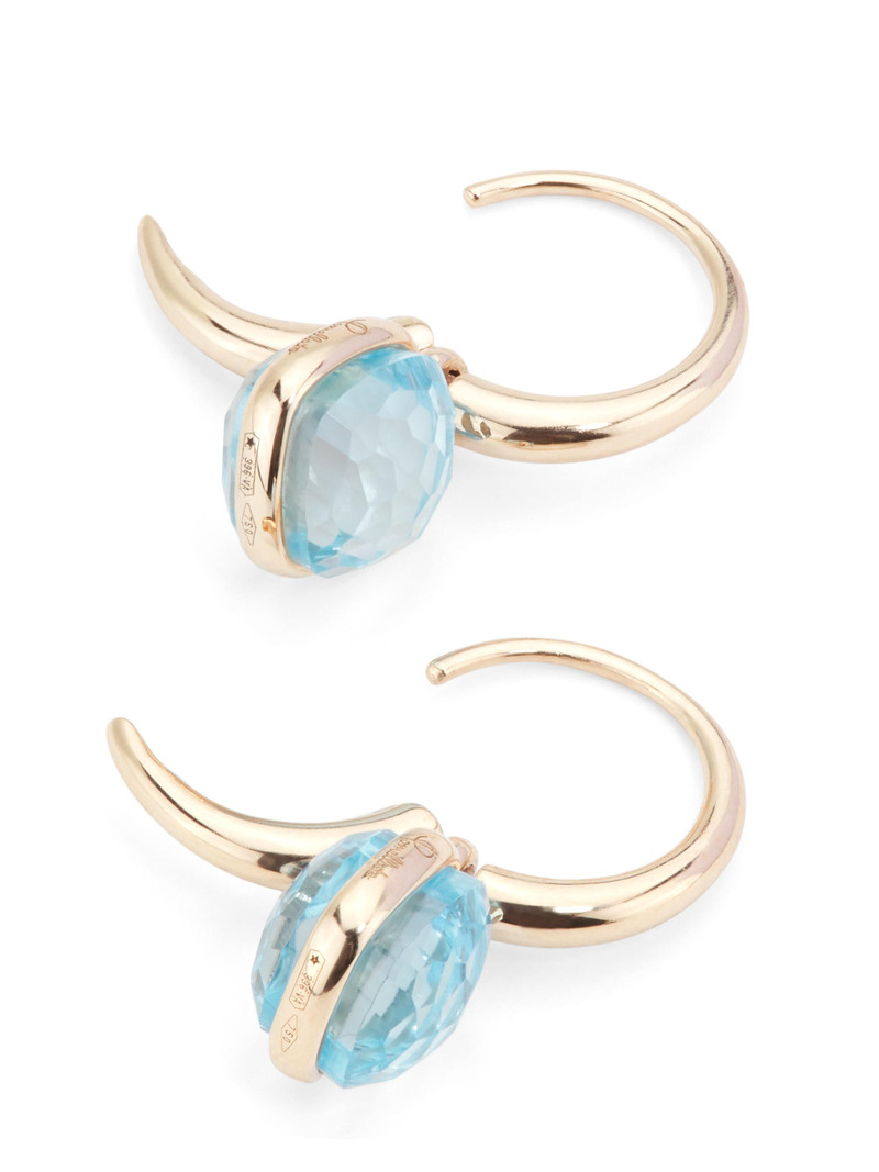 Women's Nudo Mini Sky Blue Topaz & 18K Rose Gold Hoop Earrings - Rose Gold 3