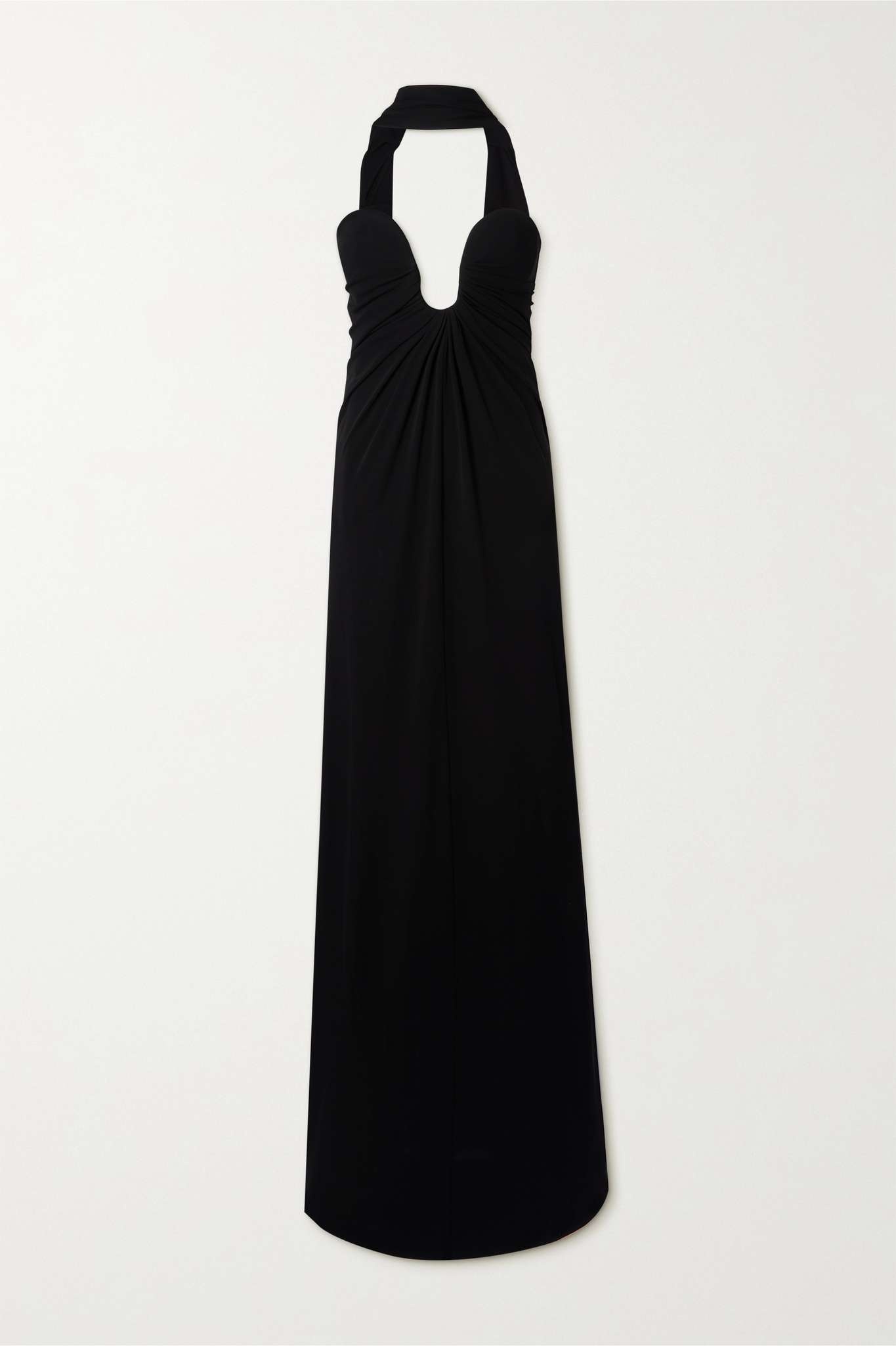 Strapless draped crepe gown - 1