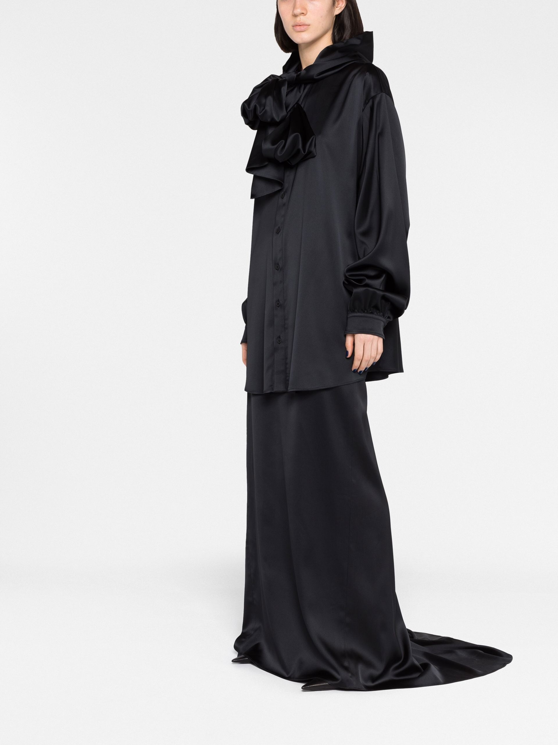 BALENCIAGA Black High Waist Maxi Skirt | brownsfashion