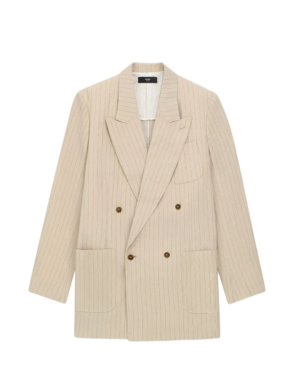 striped double-breasted blazer - 1