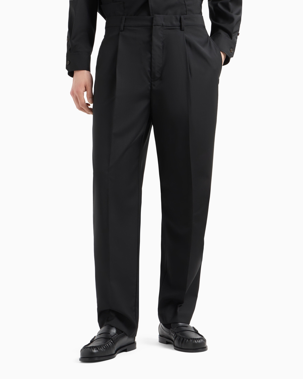 OVERSIZED TROUSERS WITH PLEATS IN SUPER LIGHT WOOL - 4