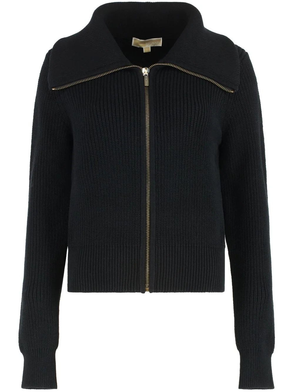 ribbed-knit zipped cardigan - 1